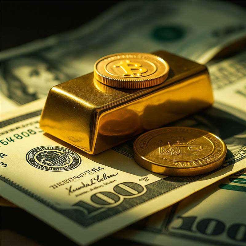 Gold bar and coins on cash for cash for gold dallas tx buyers